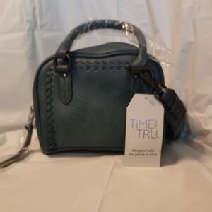 Time and Tru Slate Blue Satchel
